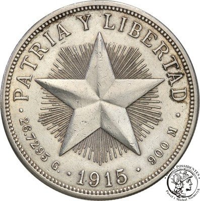 Kuba 1 Peso 1915 st.3+