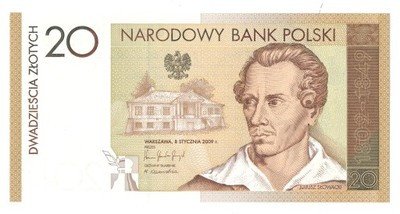 Banknot 20 złotych 2009 Juliusz Słowacki UNC st.1