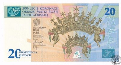 Banknot 20 złotych 2017 Jasna Góra st.1 UNC