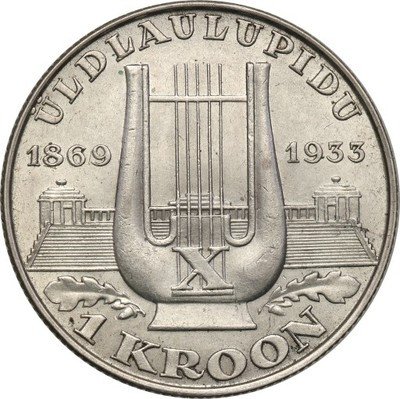 Estonia 1 Kroon 1933 Lira st.1 PIĘKNA