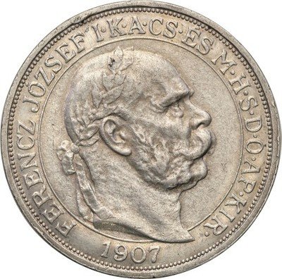 Węgry 5 koron 1907 st.2-