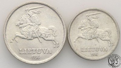 Litwa 5 + 10 litów 1936 srebro lot 2 szt. st.2