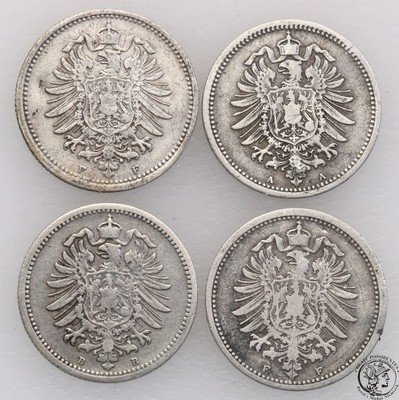 Niemcy Kaiserreich 20 Pf srebro lot 4 szt. st.3