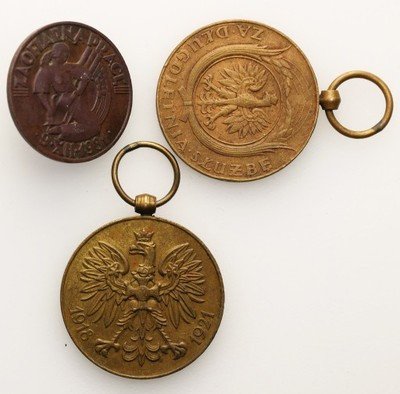 II RP medale lot 3 sztuk brąz st.3