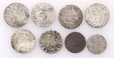 Zygmunt III Waza monety srebrne lot 8 szt. st.3-