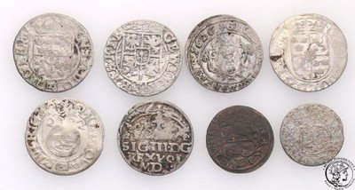 Zygmunt III Waza monety srebrne lot 8 szt. st.3-