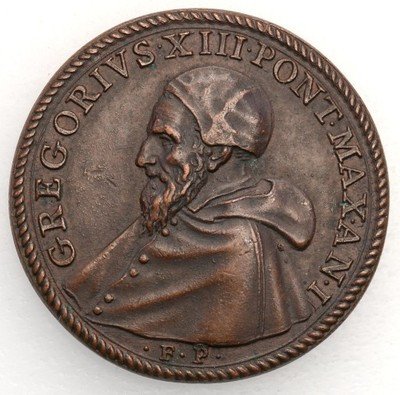Watykan (Medalik XIX) Grzegorz XIII papież st. 1-