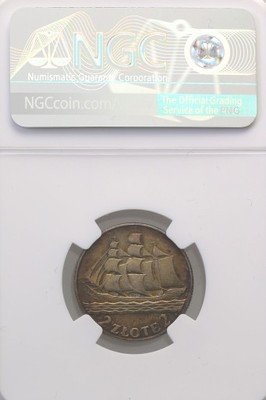 II RP 2 złote 1936 okręt NGC UNC
