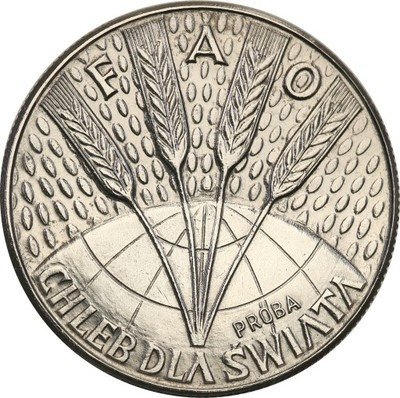 PRÓBA Nikiel 10 złotych 1971 FAO chleb st. 1