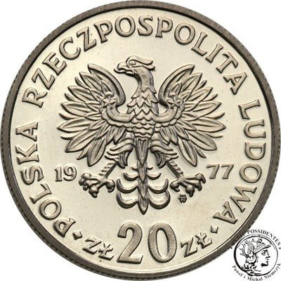 PRÓBA Nikiel 20 złotych 1977 Konopnicka st.1