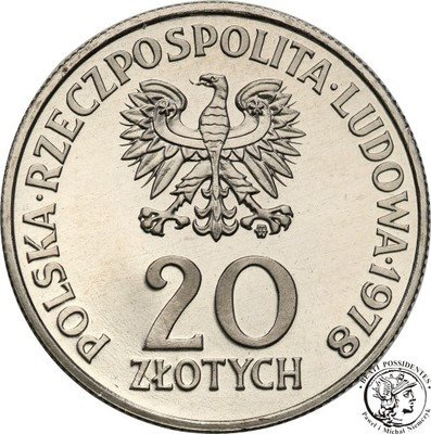 PRÓBA Nikiel 20 złotych 1977 Konopnicka st.1