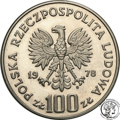 PRÓBA Nikiel 100 złotych 1978 Łoś st.L