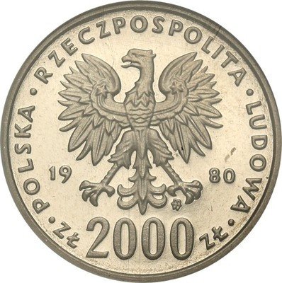 PRÓBA Nikiel 2000 złotych 1980 Odnowiciel st.L