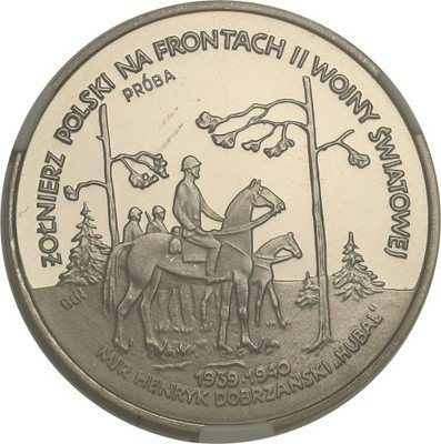 PRÓBA Nikiel 100 000 złotych 1991 Hubal st.L
