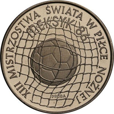 PRÓBA Nikiel 500 złotych 1986 piłka Meksyk st.L