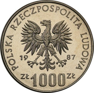 PRÓBA Nikiel 1000 złotych 1987 Łuczniczka st.L