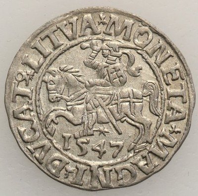 Zygmunt II August półgrosz 1547 Wilno st.1