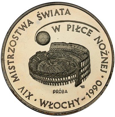 PRÓBA SREBRO 1000 zł 1988 MŚ piłka Włochy st.L