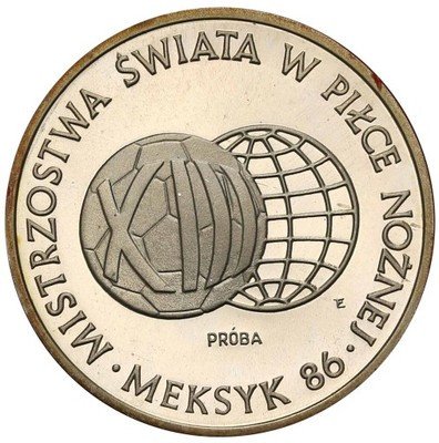 PRÓBA SREBRO 1000 zł 1986 MŚ piłka Meksyk st.L