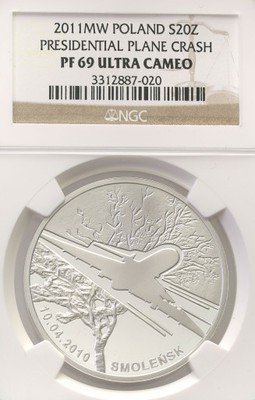 20 złotych 2011 Smoleńsk NGC PF69 Ultra Cameo