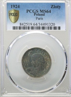 1 złoty 1924 kobieta z kłosami PCGS MS64 (MAX)