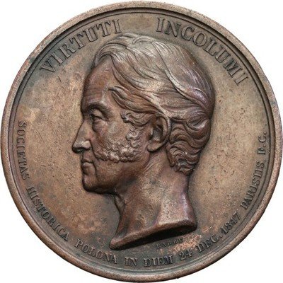 Adam książę Czartoryski medal 1847 Barre Paryż st2