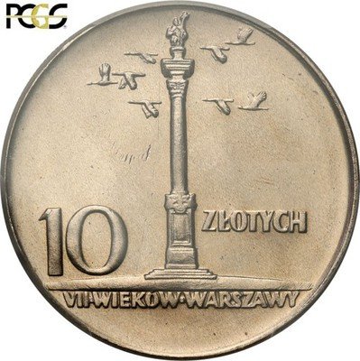 10 złotych 1965 Kolumna Duża PCGS MS66