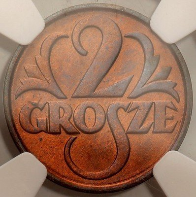 II RP 2 grosze 1930 NGC MS65 RB (MAX) RZADKIE