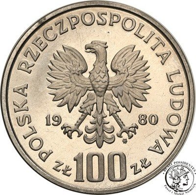 PRÓBA Nikiel 100 złotych 1980 Głuszce st.L