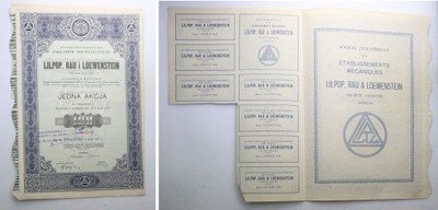 II RP Lilpop Warszawa akcja 100 złotych 1937 r.