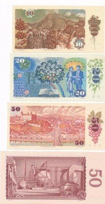 Czechosłowacja banknoty zestaw 4 sztuk st.1