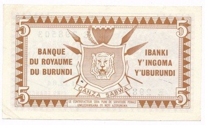 Burundi 5 franków 1964 st.2