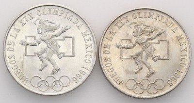 Meksyk 25 Pesos 1968 Oly Meksyk zestaw 2 szt. st.1
