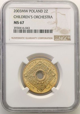 2 złote 2003 WOŚP NGC MS67