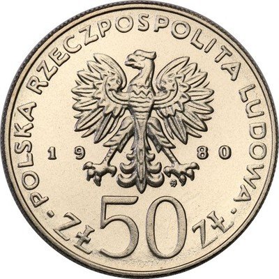 PRÓBA Nikiel 50 złotych 1980 Odnowiciel st.L