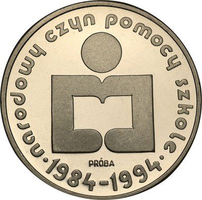 PRÓBA Nikiel 1000 zł 1986 Pomoc Szkole st.L