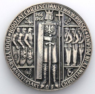 Medal 1966 Zw. Num. PL-USA SREBRO st.1 RZADKIE