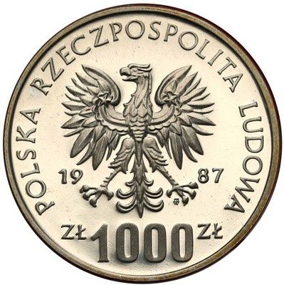 PRÓBA Srebro 1000 złotych 1987 Wratislavia st.L-