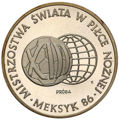 PRÓBA SREBRO 1000 zł 1986 MŚ piłka Meksyk st.L/L-