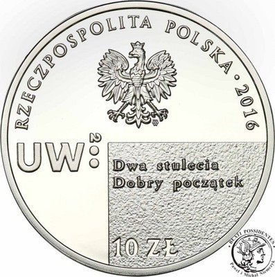 10 zł 2016 200 lat Uniwersytetu Warszawskiego st.L