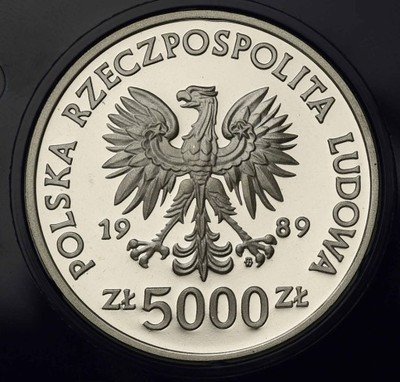 5000 złotych 1989 Jagiełło półpostać st.L-