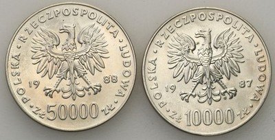 Jan Paweł II + Piłsudski 2 monety srebrne st.2+