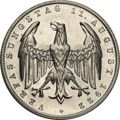 Niemcy Weimar 3 Marki 1922 A aluminium st.1