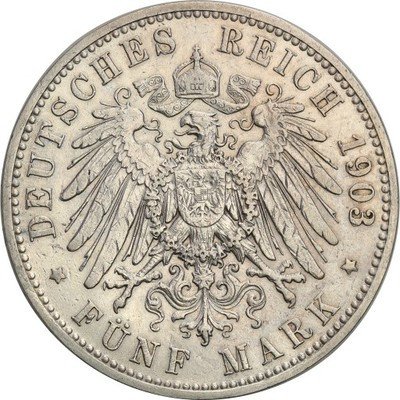 Niemcy Sachsen-Altenburg 5 Marek 1903 A st.3+