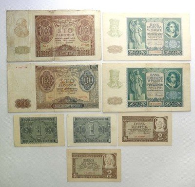 Generalna Gubernia banknoty różne lot 7 szt. st.3-