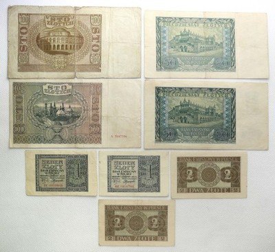 Generalna Gubernia banknoty różne lot 7 szt. st.3-