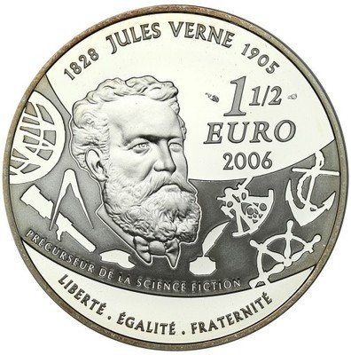 Francja 1 1/2 Euro 2006 Jules Verne st.L RZADKIE