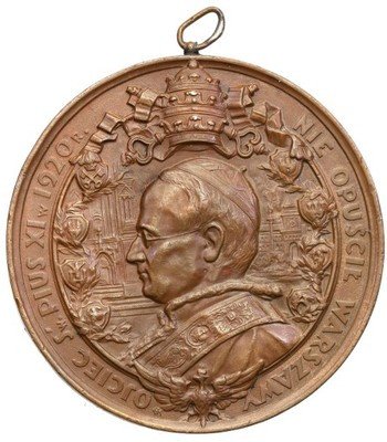 Medal 1930 Pius XI - cud nad Wisłą st. 1-