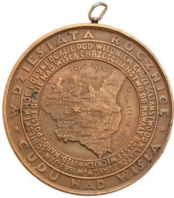 Medal 1930 Pius XI - cud nad Wisłą st. 1-