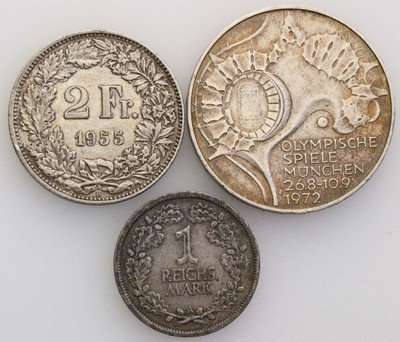 Europa monety srebrne lot 3 szt st. 3